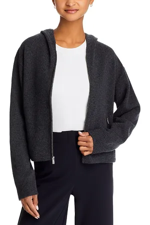 THEORY Cropped Zip Hoodie Sweater