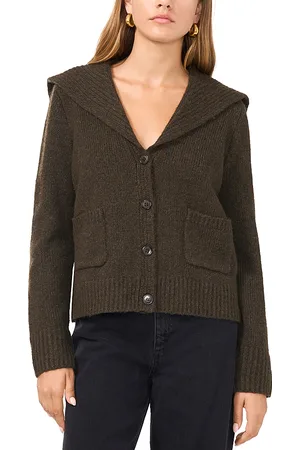 1. STATE Fold Collar V Neck Cardigan