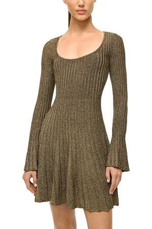 Staud Raquel Metallic Knit Dress