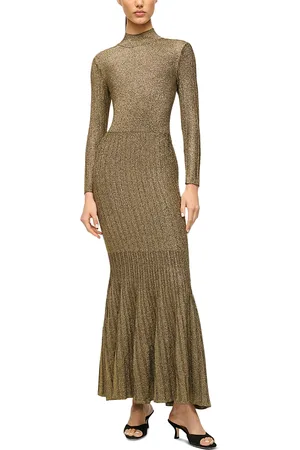 Staud Tilda Metallic Knit Dress