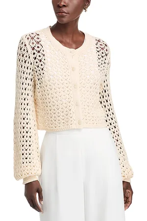 Toccin Tori Blouson Sleeve Cotton Cardigan Sweater