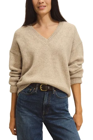 Buck Mason Highland Alpaca Blend Boxy V Neck Sweater