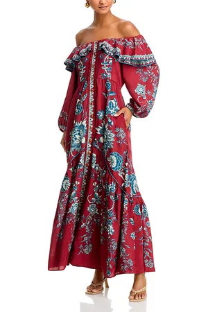 Farm Rio Tropical Landing Off-the-Shoulder Dress