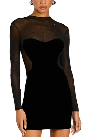 Retrofete Delmer Mesh Velvet Mini Dress