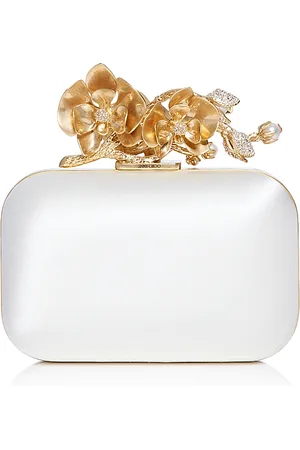 Jimmy Choo Cloud Satin Flower Jewel Clutch