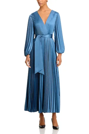 Milly Nadie Solid Pleated Maxi Dress