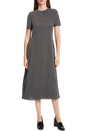 THEORY Dot Print Midi Dress