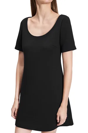 THEORY Scuba Scoop Neck A Line Mini Dress