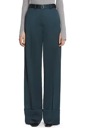 Lanvin Wide-Leg Pants With Cuffs