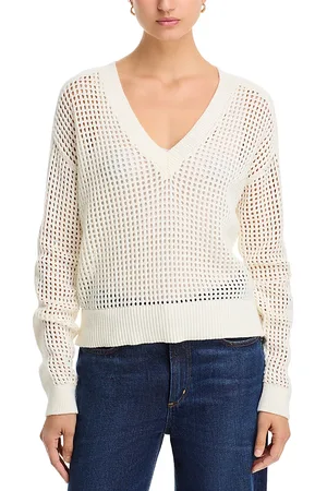 ATM Anthony Thomas Melillo Anthony Thomas Melillo V Neck Mesh Stitch Sweater