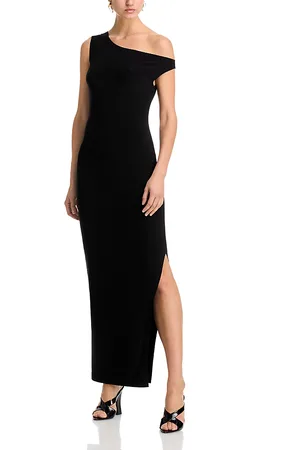 Norma Kamali Asymmetric Dropped Sleeve Maxi Dress
