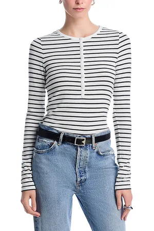 RAG&BONE The Knit Stripe Henley Top