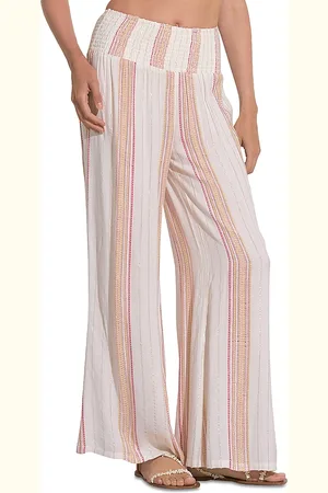 Delan Smocked Waist Swim Cover-Up Pants