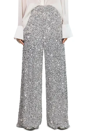 ALICE+OLIVIA Mame Wide Leg Sequin Pants