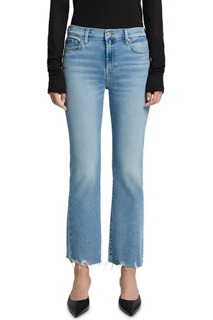 7 for all Mankind Daisy Ankle Bootcut Destructed Jeans in