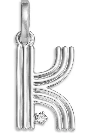 Adina Reyter Sterling Silver Diamond Groovy Initial Pendant