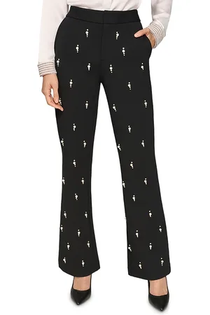Karl Lagerfeld Faux Pearl & Rhinestone Embellished Pants