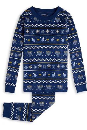 FIRSTS by petit lem Unisex Hanukkah Fair Isle Pajama Set