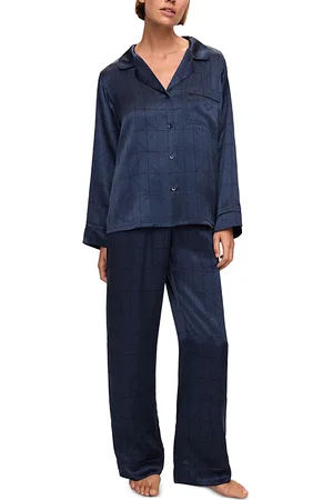 Eberjey Inez Printed Washable Silk Long Pajama Set