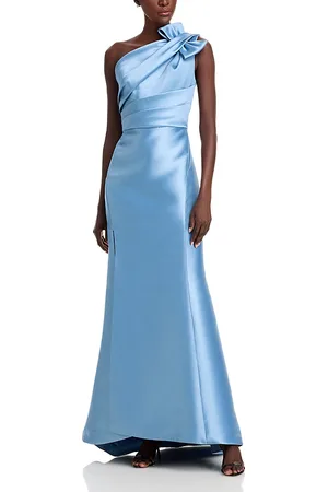 Amsale One Shoulder Bow Gown