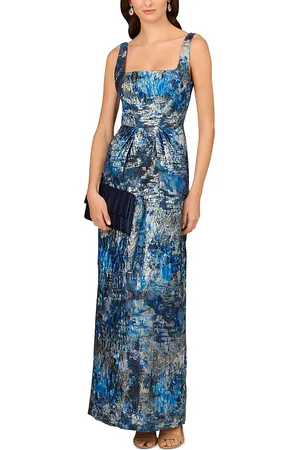 Aidan Mattox Printed Jacquard Gown