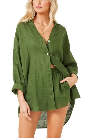 L*Space L*Space Rio Button Front Linen Cover Up Tunic