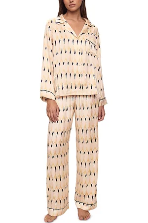 Eberjey Inez Printed Washable Silk Long Pajama Set