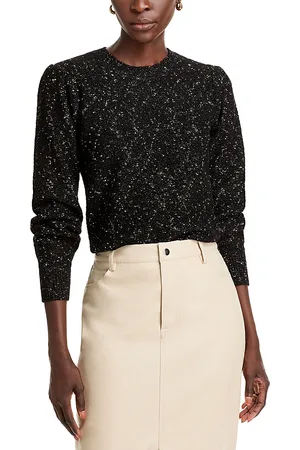 SINGLE THREAD Raised Metallic Slub Yarn Sweater