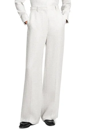 THEORY Houndstooth High Waist Straight Pants
