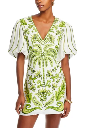 Farm Rio White Linen Mini Dress