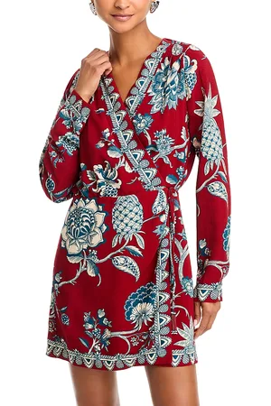Farm Rio Tropical Landing Mini Wrap Dress