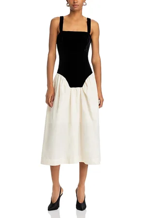 Rhode Georgina Color Blocked Midi Dress