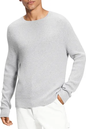 THEORY Long Sleeve Crewneck Herringbone Knit Sweater