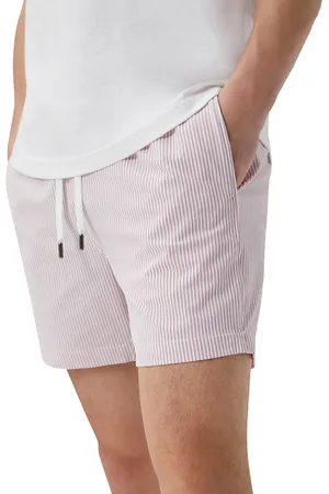 ONIA Charles Cotton & Nylon Stripe Regular Fit 5 Swim Trunks
