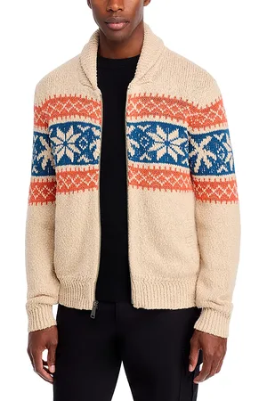 Faherty Snow Regular Fit Zip Cardigan Sweater