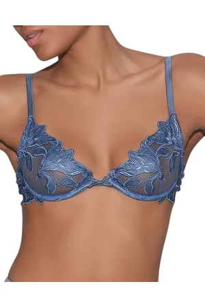 FLEUR DU MAL Lily Embroidered Plunge Demi Bra