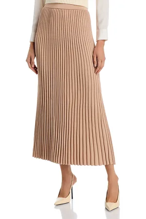 Misook Ribbed Soft Knit Midi A Line Skirt