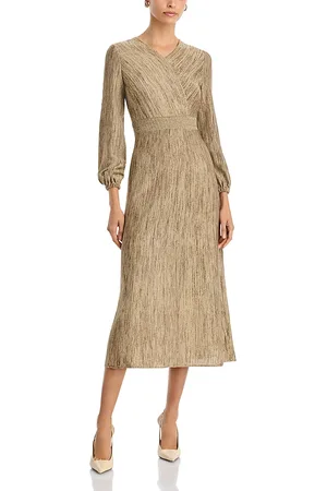 Misook Bishop Sleeve Jacquard Knit Maxi Dress