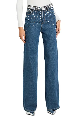 Retrofete Jenna Embellished Wide Leg Jeans in