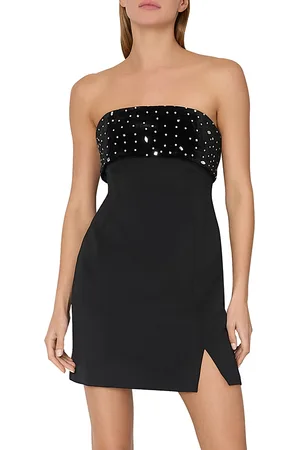 Milly Indy Combo Velvet Crystal Embellished Mini Dress
