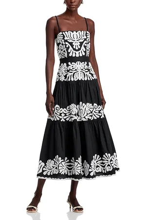 SEA Agathe Appliqued Midi Dress
