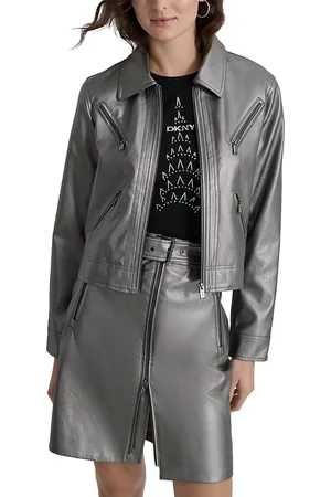 DKNY Faux Leather Moto Jacket