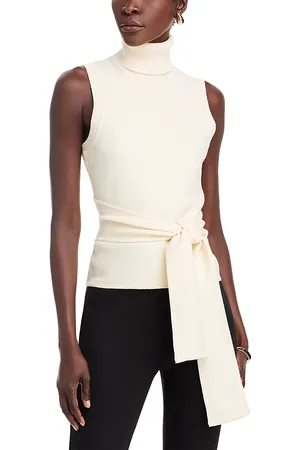Toccin Celeste Sleeveless Tie Front Turtleneck