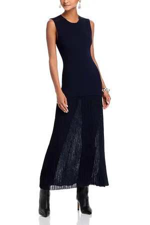 Derek Lam Lecco Dropped Waist Mixed Media Maxi Dress