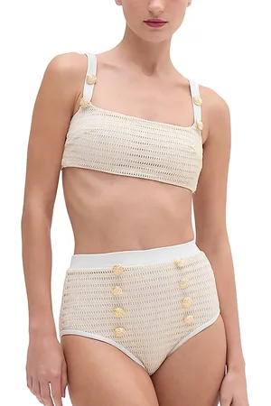 PATBO Metallic Knit Bikini Top