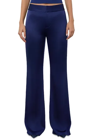 ALICE+OLIVIA Andrew Satin Mid Rise Bootcut Pants