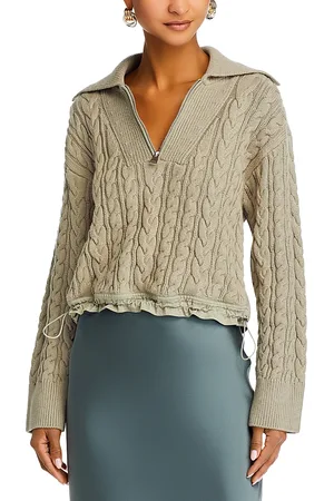 Simkhai Lourdes Cable Knit Combo Pullover
