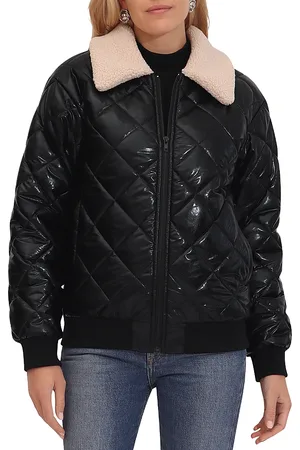 BAGATELLE Quilted Bomber Faux Fur Jacket