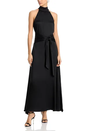 Toccin Jocelyn Satin Tie Front Maxi Dress