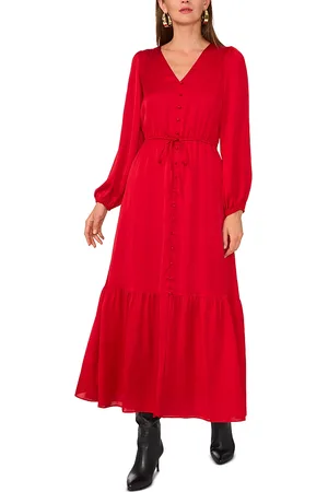 1. STATE Elastic Waist Button Maxi Dress